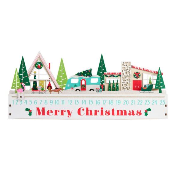 Christmas Mid-Century Modern Houses LED Advent Countdown Calendar NEW 2024 - Picture 1 of 4
